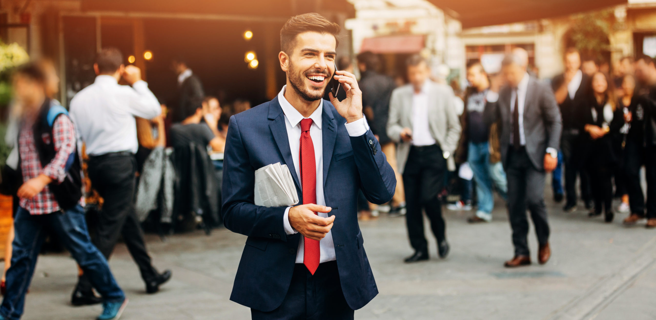 Businessman talking on the phone